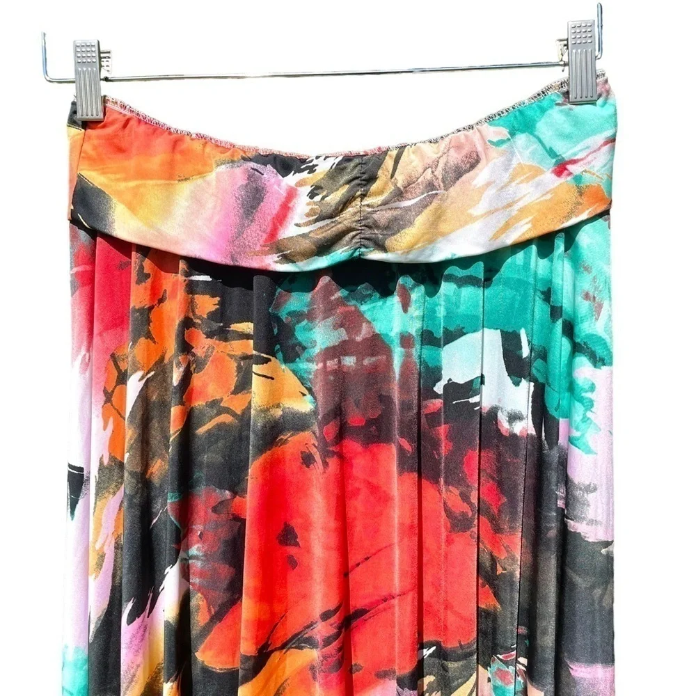 ISLA Resort Wear maxi skirt bikini coverup flowy layers colorful elegant small